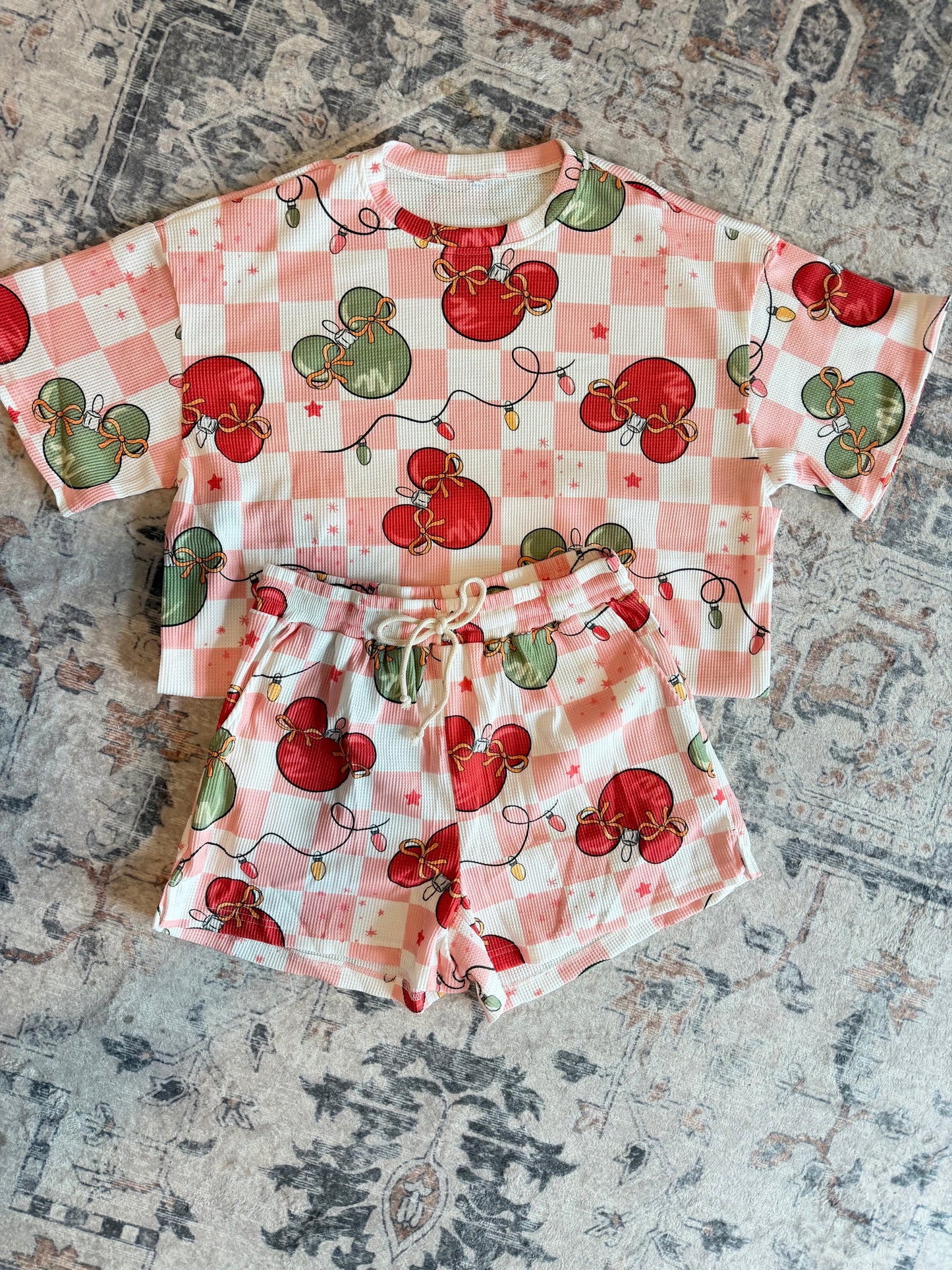Christmas Mouse Waffle Set - Short Sleeve