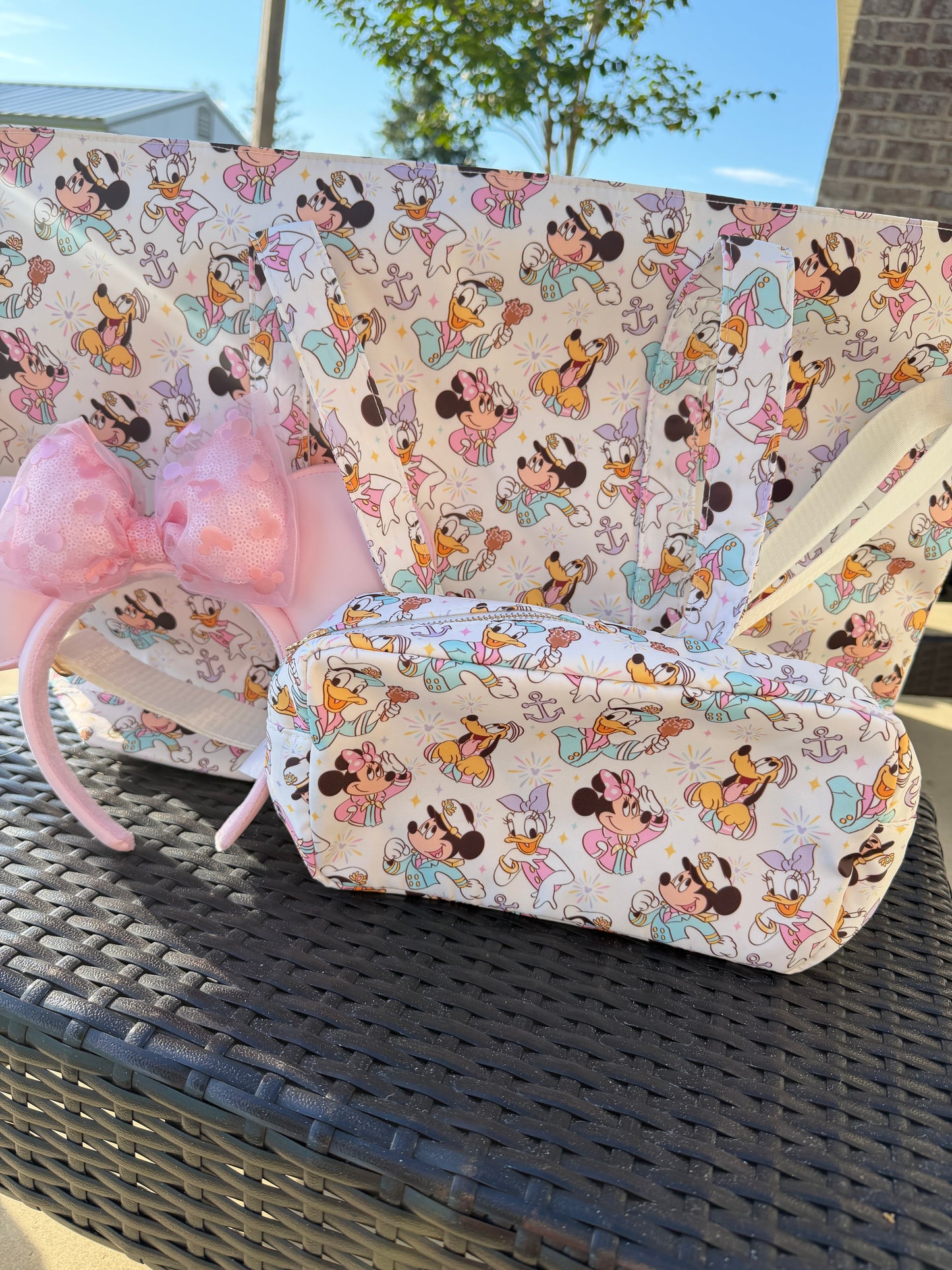 READY TO SHIP Nylon Zippered Bag - Cruising Cuties