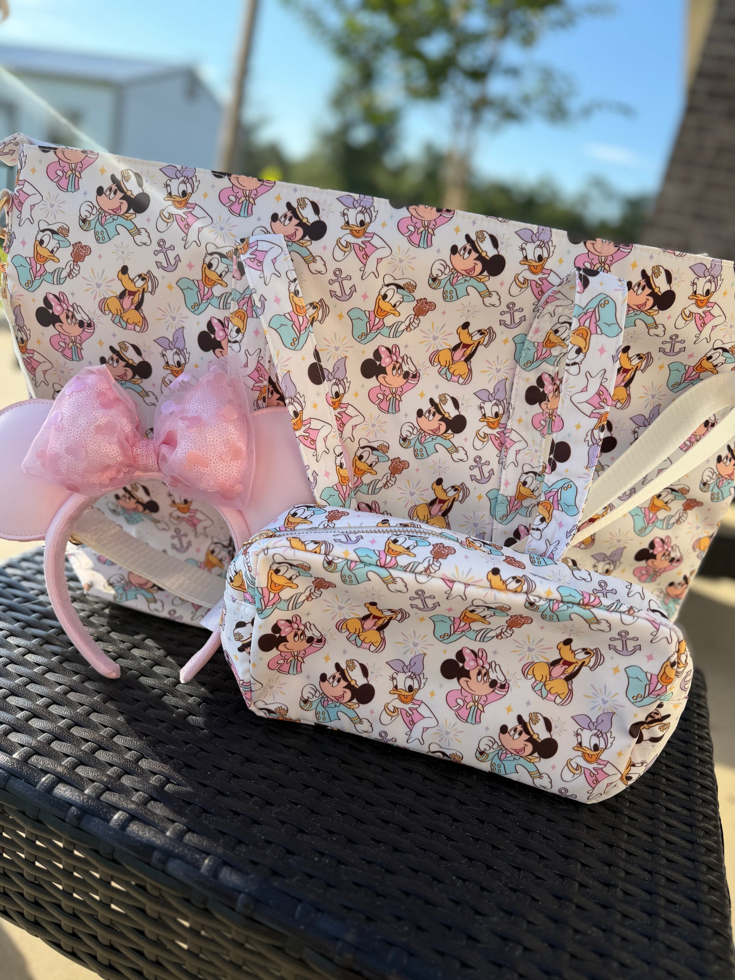 READY TO SHIP Large Nylon Tote Bag - Cruising Cuties