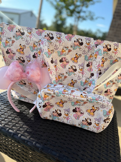 READY TO SHIP Large Nylon Tote Bag - Cruising Cuties