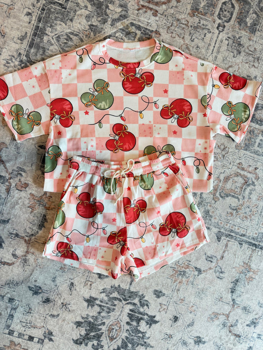 Christmas Mouse Waffle Set - Short Sleeve
