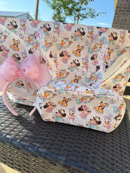 READY TO SHIP Nylon Zippered Bag - Cruising Cuties