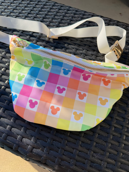 READY TO SHIP Nylon Belt Bag - Neon Magic