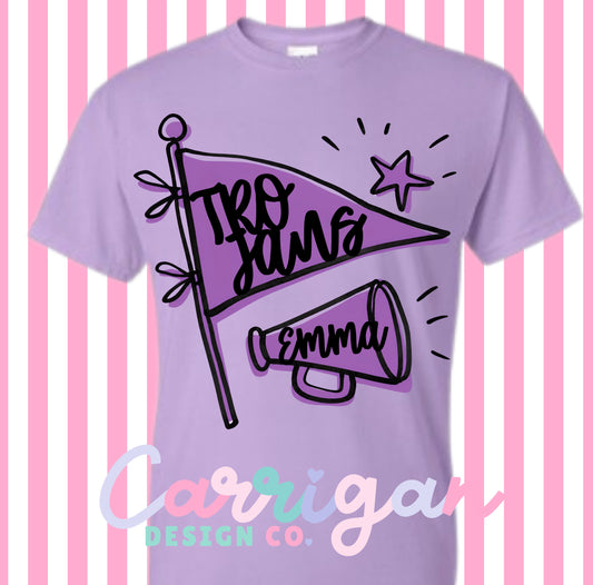 Trojans Tee - Custom Cheer  (PREORDER ETA 10 DAYS)