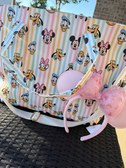 READY TO SHIP Large Nylon Tote Bag - Rainbow Besties