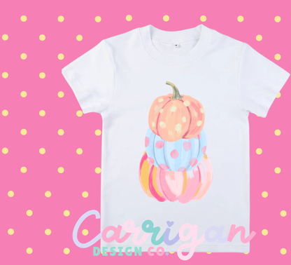 Watercolor Pumpkin Trio Tee  (PREORDER ETA 10 DAYS)