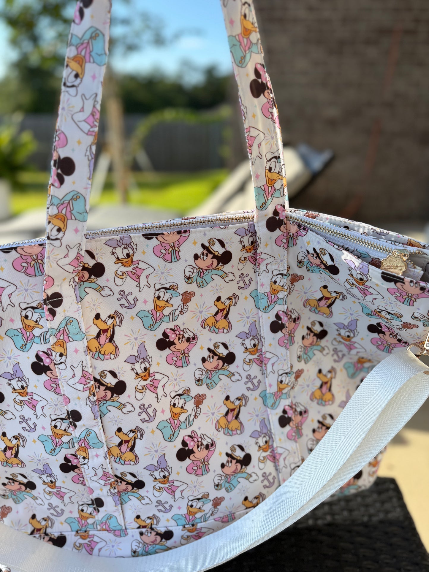 READY TO SHIP Large Nylon Tote Bag - Cruising Cuties