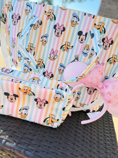 READY TO SHIP Nylon Zippered Bag - Rainbow Besties