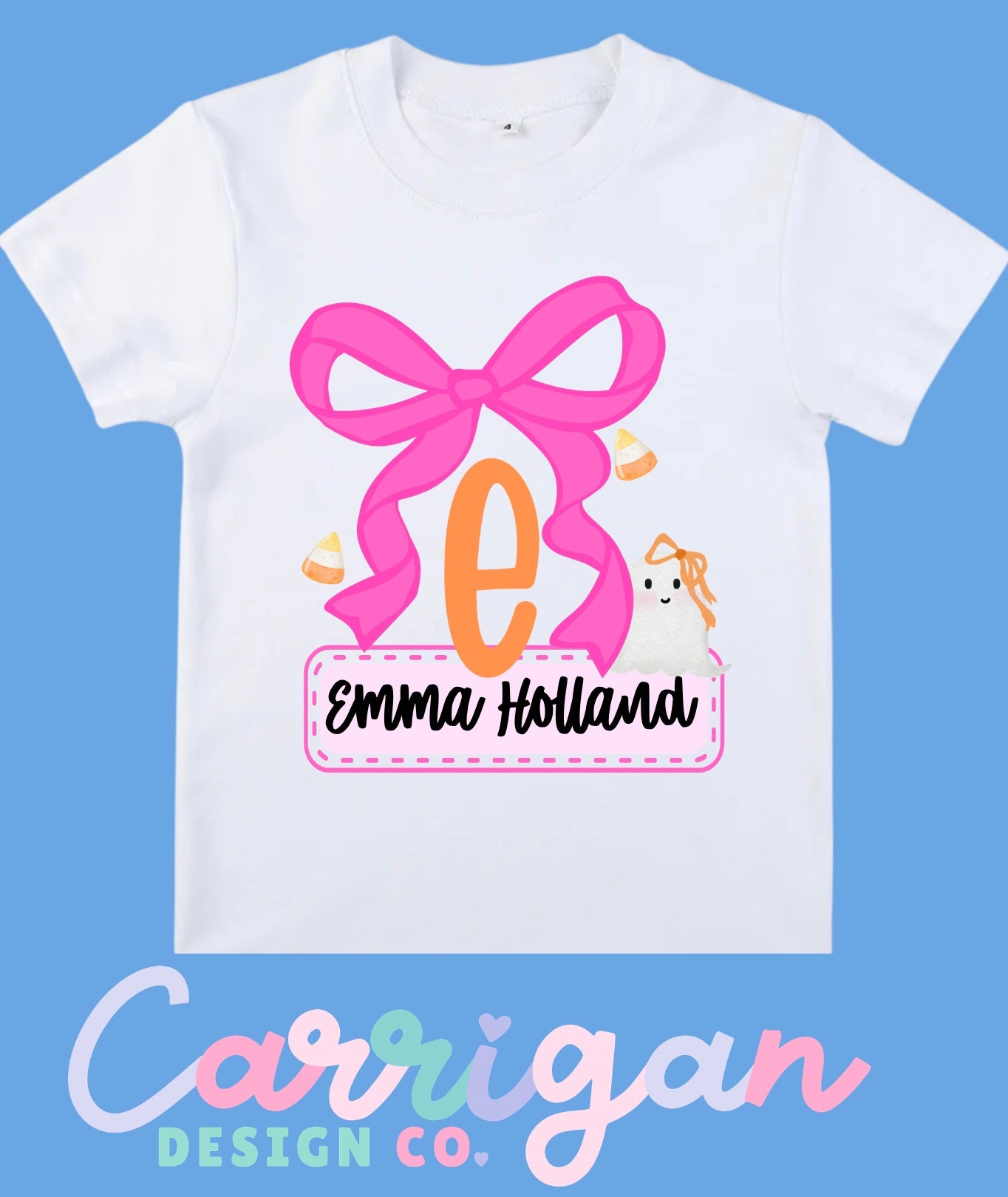 Ghost Initial Name Tee  (PREORDER ETA 10 DAYS)