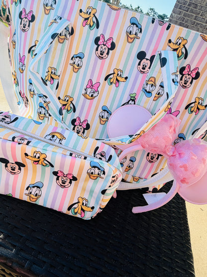 READY TO SHIP Large Nylon Tote Bag - Rainbow Besties