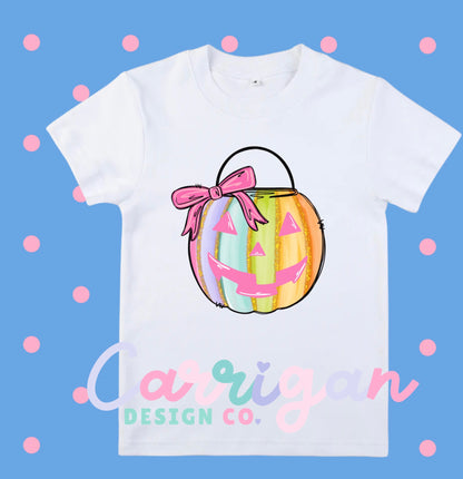 Rainbow Pumpkin Tee -Girl  (PREORDER ETA 10 DAYS)