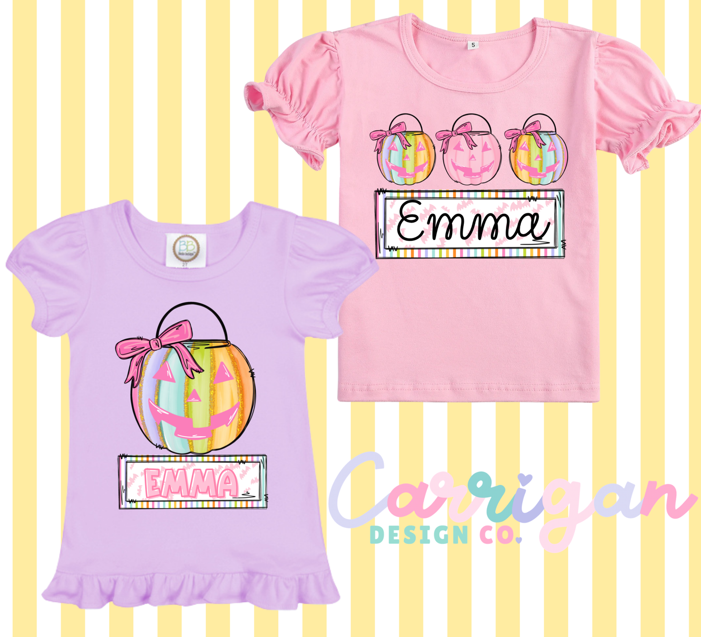 Rainbow Pumpkin Tee -Girl  (PREORDER ETA 10 DAYS)