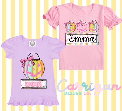 Rainbow Pumpkin Tee -Girl  (PREORDER ETA 10 DAYS)