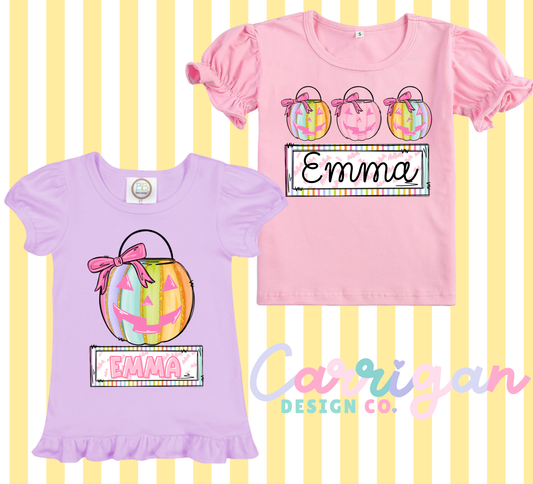 Rainbow Pumpkin Tee -Girl  (PREORDER ETA 10 DAYS)