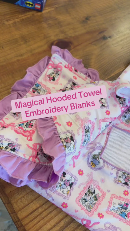 Magical Besties Hooded Towel Embroidery Blank (appx. 24”x24”)
